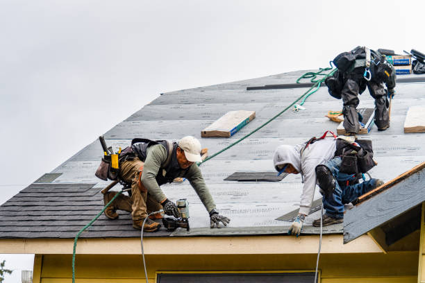 Professional Gutter Installation technician working in Joice, IA